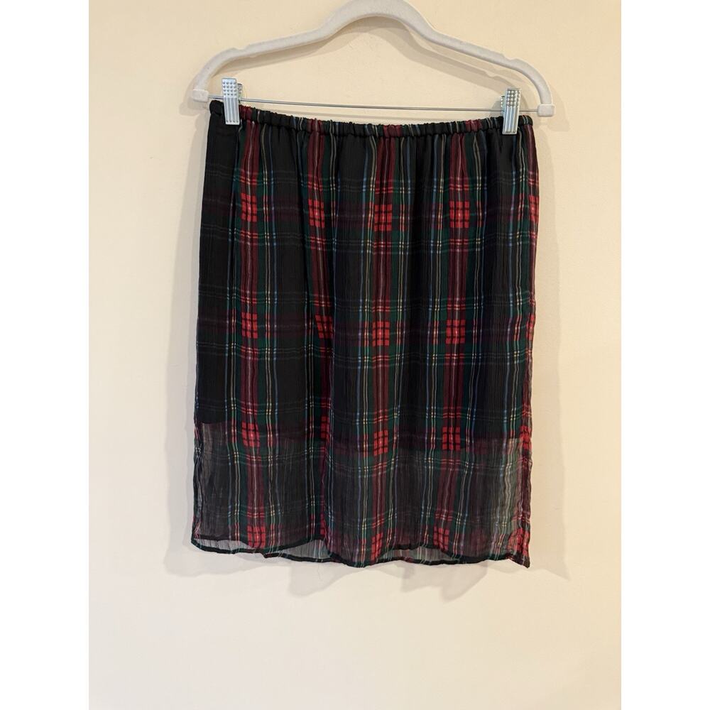 J. Crew Tartan Plaid Sheer Midi Skirt Lined Women’s Size Small Classic Preppy
